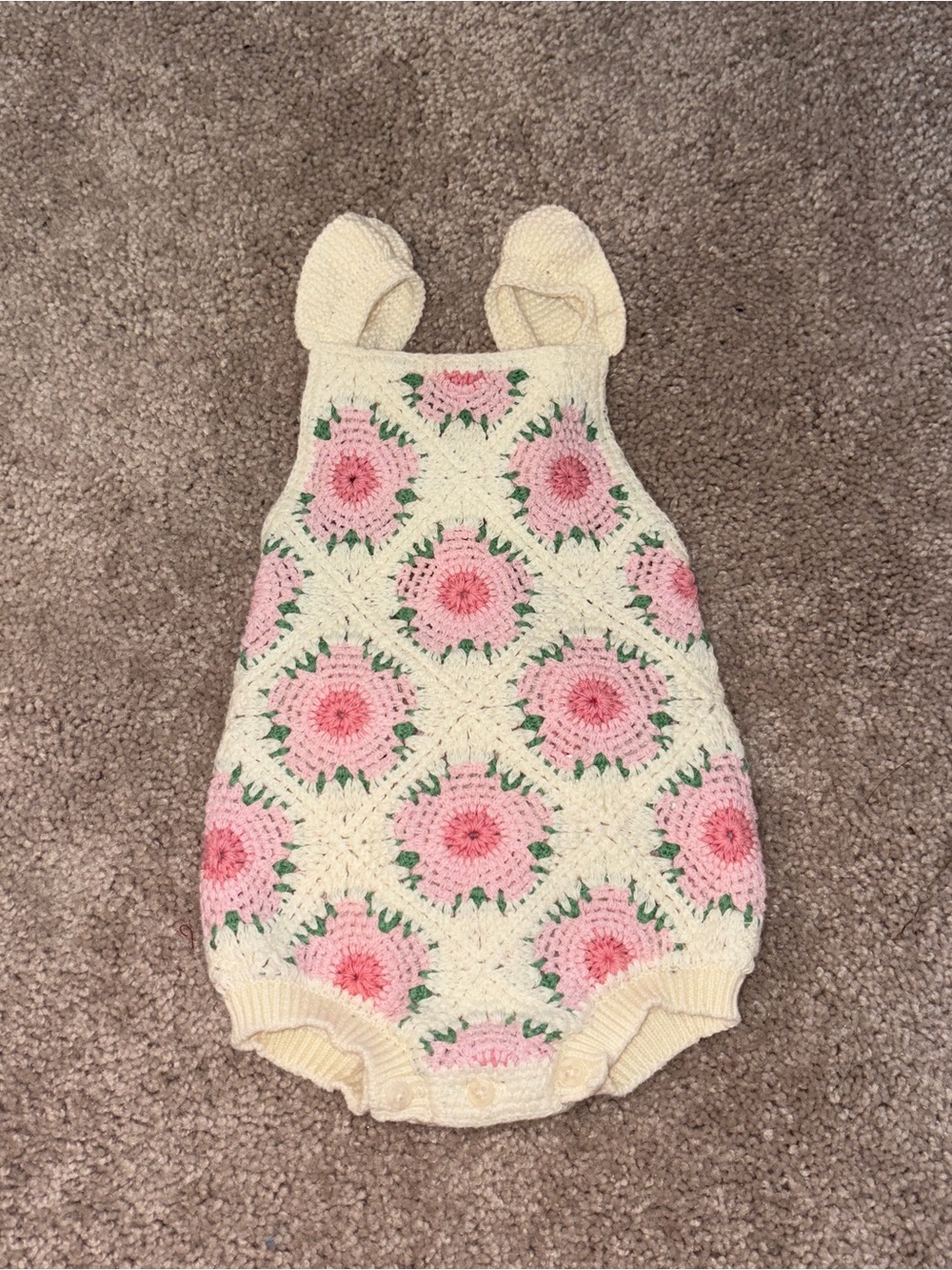 Baby Zara Crochet Floral Romper Size: 3-6M